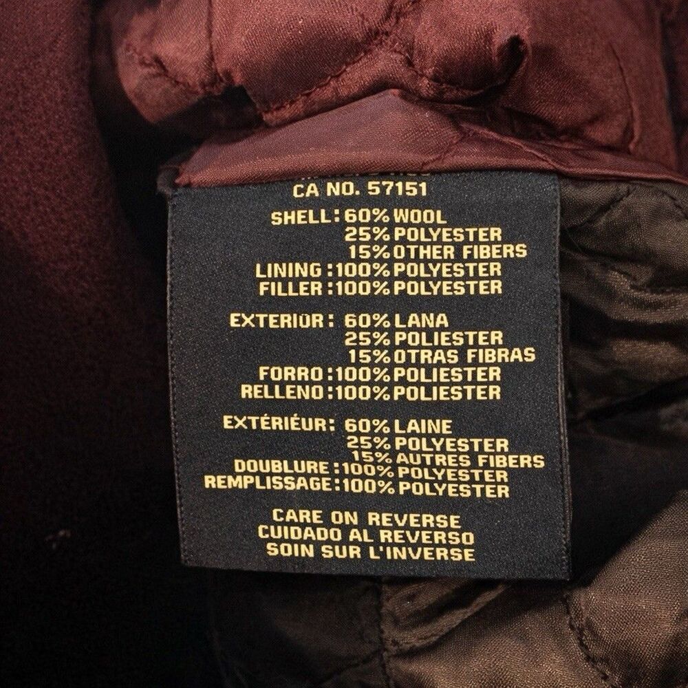 Tommy Hilfiger Womens Small Burgundy Wool Blend Quilted Car Coat - Picture 6 of 6